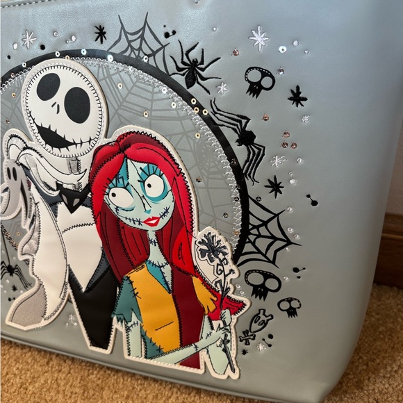 Disney Loungefly NBC Nightmare Before Christmas Jack Sally Zero Tote Bag Purse - Picture 2 of 14